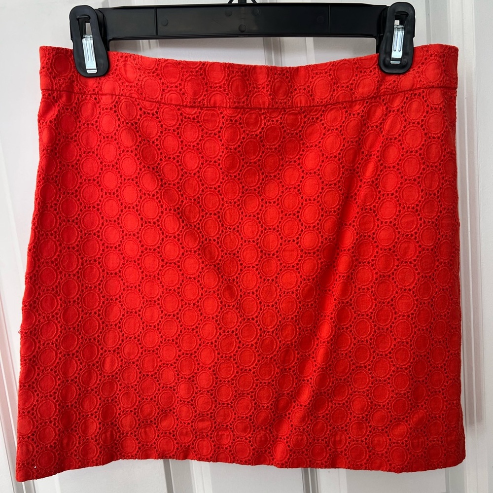 Gap Red Eyelet Mini Skirt- Size 0